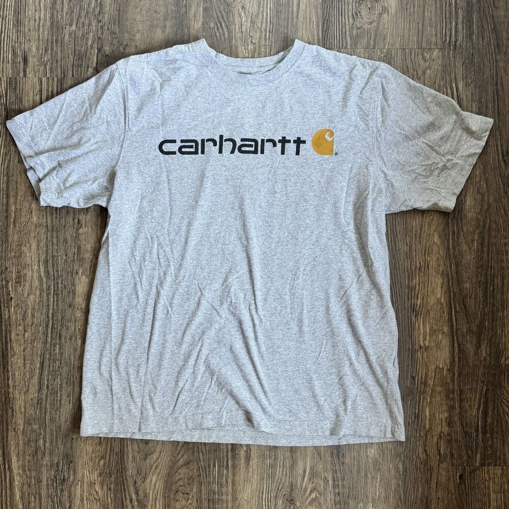 Carhartt Original Fit T-shirt Graphic Logo Men’s Sz Loose Fit Sz L Gray K195